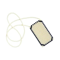 Porte-Telephone Perla Plastique / Mini Sacoche En Perles - Fait Main - Hay