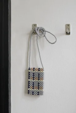 Porte-Telephone Perla Plastique / Mini Sacoche En Perles - Fait Main - Hay
