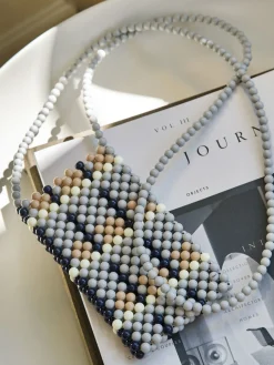 Porte-Telephone Perla Plastique / Mini Sacoche En Perles - Fait Main - Hay