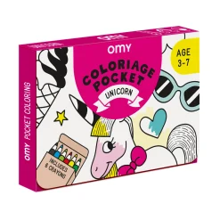 Poster A Colorier Coloriage Pocket - Papier Blanc Noir / 52 X 38 Cm - Omy Design & Play