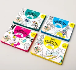Poster A Colorier Coloriage Pocket - Papier Blanc Noir / 52 X 38 Cm - Omy Design & Play