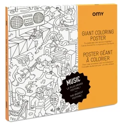 Poster A Colorier Papier Blanc Noir / 100 X 70 Cm - Omy Design & Play