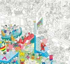 Poster A Colorier Papier Blanc Noir / 100 X 70 Cm - Omy Design & Play