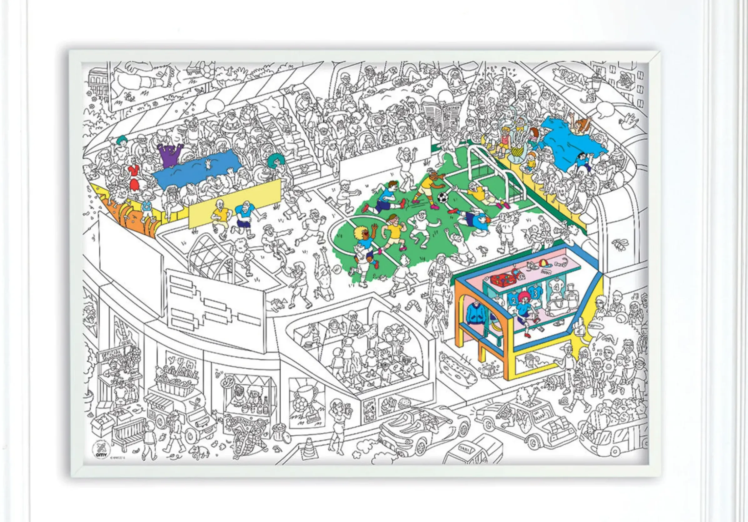 Poster A Colorier Papier Blanc Noir / 100 X 70 Cm - Omy Design & Play