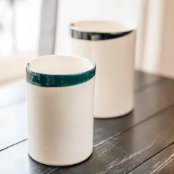 Pot A Couverts Esquisse Ceramique Bleu / H 19 Cm - Ceramique - Maison Sarah Lavoine