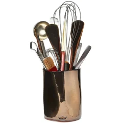 Pot A Ustensiles Bossele Ceramique Cuivre Metal / Vase - O 14,5 X 19 Cm - Ceramique - Dutchdeluxes