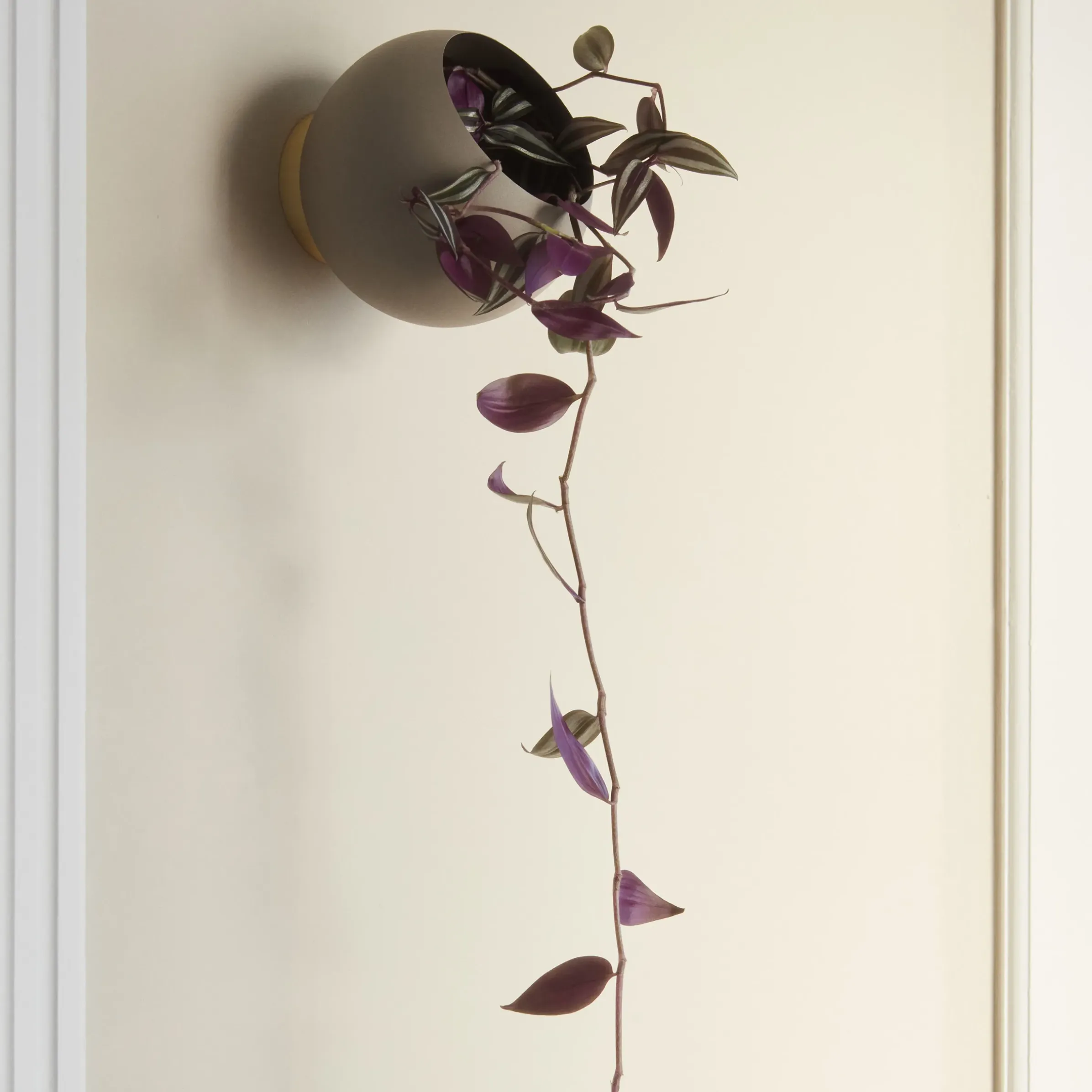 Pot De Fleurs Mural Globe Large Metal Beige / O 21 Cm - Metal - Aytm