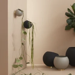 Pot De Fleurs Mural Globe Large Metal Beige / O 21 Cm - Metal - Aytm