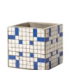 Pot Marie Mosaique Ceramique Pierre Blanc Bleu / 15 X 15 Cm - Beton Emaille - Serax