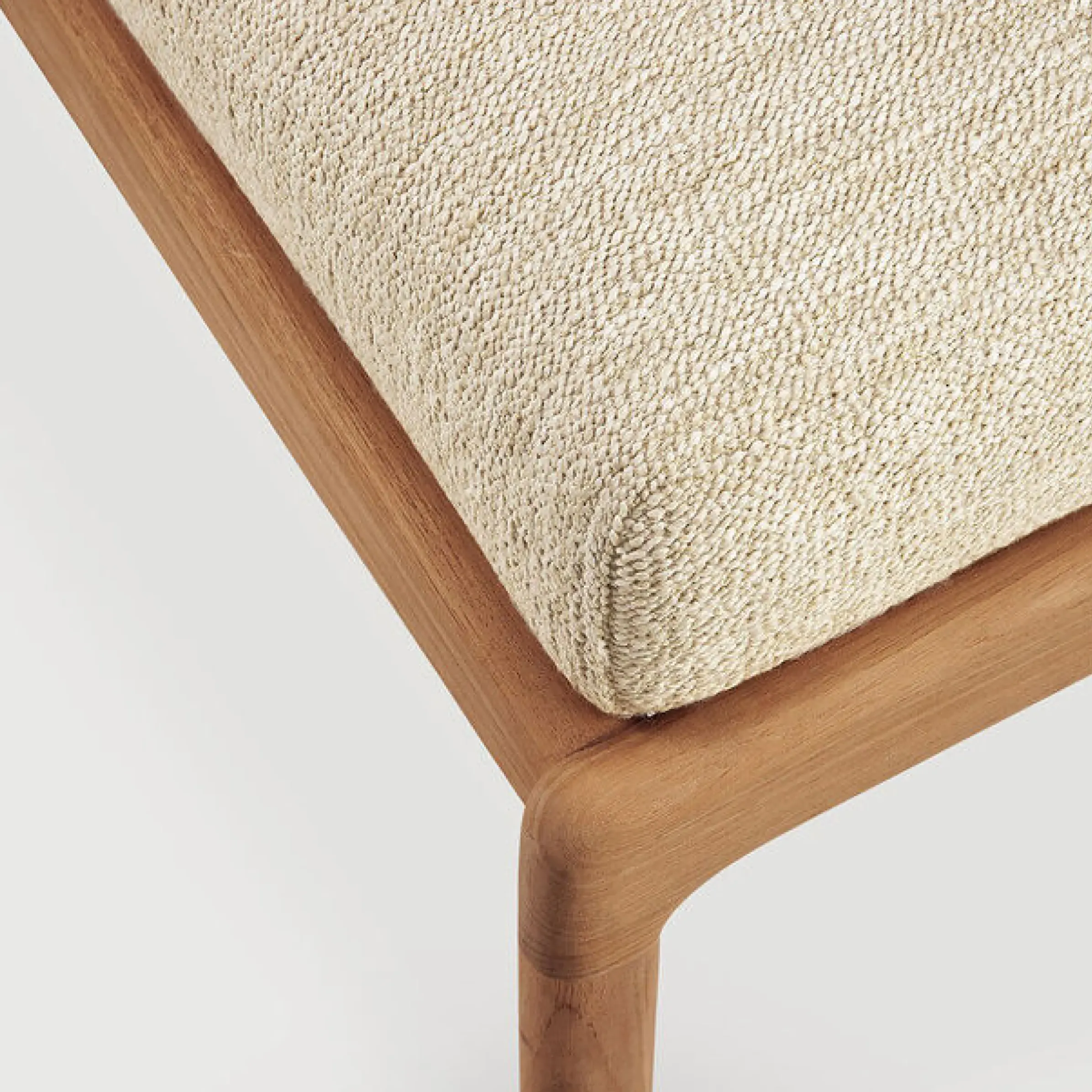 Pouf Jack Outdoor Tissu Bois Beige / Teck - 71 X 54 Cm - Ethnicraft