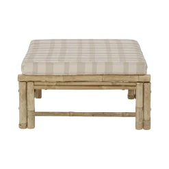 Pouf Korfu Tissu Beige Bois Naturel / Bambou - 72 X 72 Cm - Bloomingville