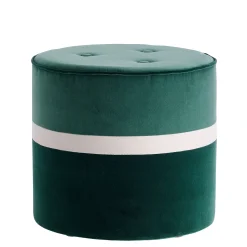 Pouf Leo Small Tissu Vert / O 43 X H 43 Cm - Velours - Maison Sarah Lavoine