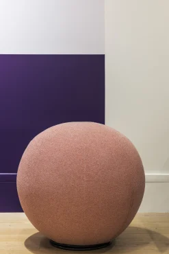 Pouf Palais Royal Tissu Rouge Par Jose Levy / O 65 Cm - Exclusivite Made In Design - Lelievre Paris