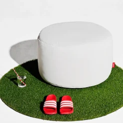 Pouf Point Large Outdoor Tissu Blanc / O 70 X H 40 Cm - Fatboy