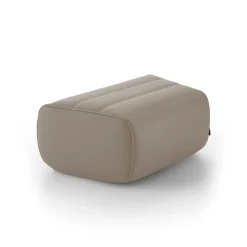 Pouf Saparella Cuir Beige (1965) / Similicuir - 78 X 52 Cm - Cinna