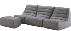 Pouf Saparella Tissu Gris (1965) / Tissu - 78 X 52 Cm - Cinna