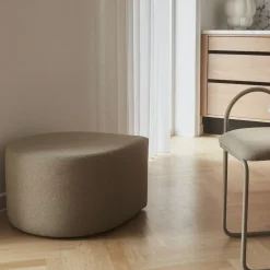 Pouf Stilla Tissu Beige / Polyester Recycle - Aytm