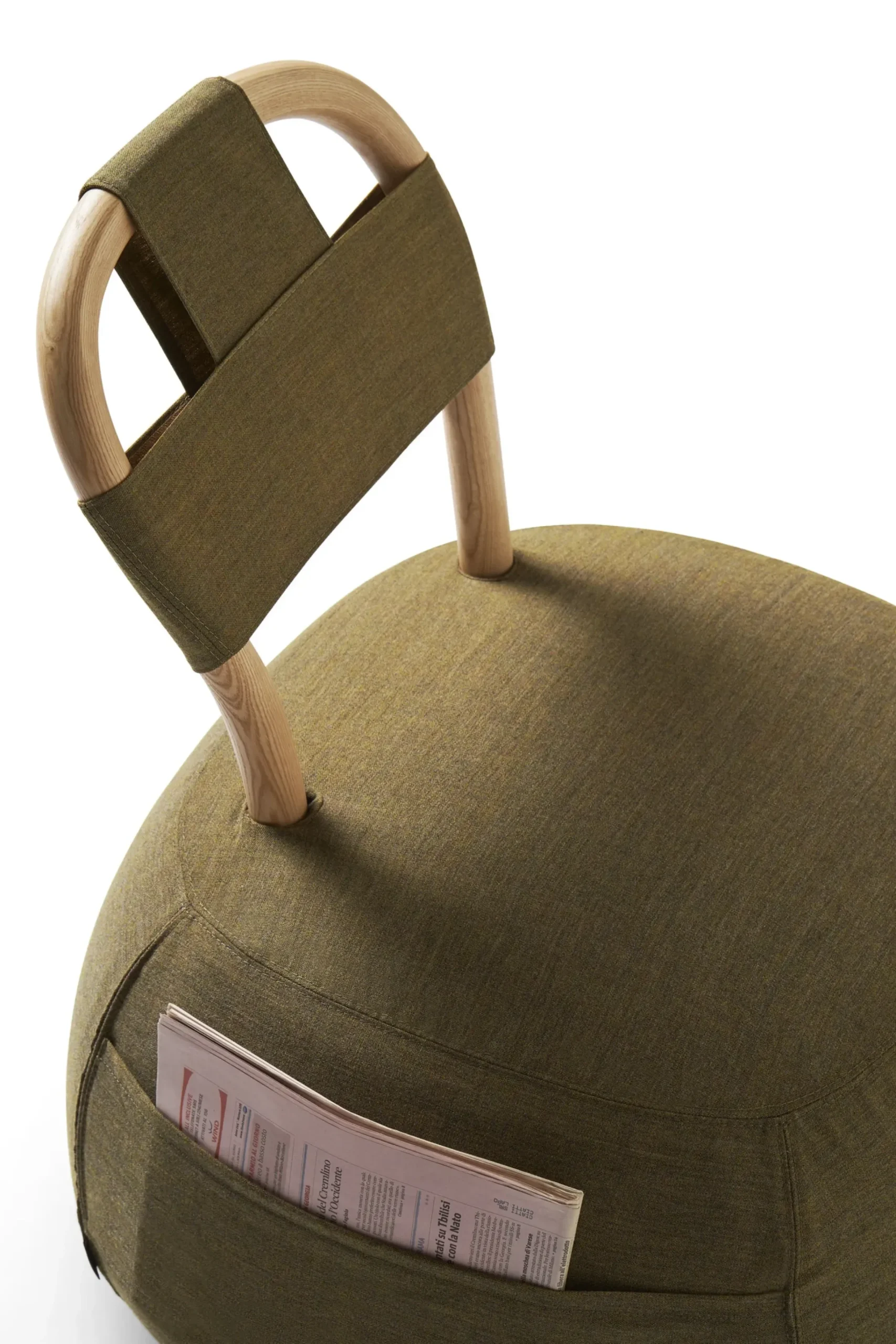 Pouf Yum Yum Small Tissu Bois Vert / 66 X 64 Cm - Opinion Ciatti