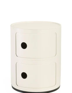 Rangement Componibili Plastique Blanc / Version Mate - 2 Tiroirs - H 40 Cm /100% Recycle - Kartell