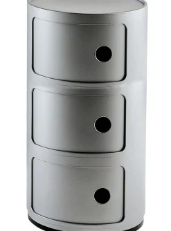 Rangement Componibili Plastique Gris/ 3 Tiroirs - H 58 Cm - Kartell