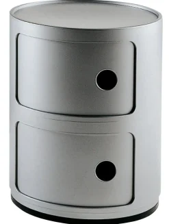 Rangement Componibili Plastique Gris/ 2 Tiroirs - H 40 Cm - Kartell