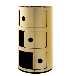 Rangement Componibili Plastique/ 3 Tiroirs - Metallise - Kartell