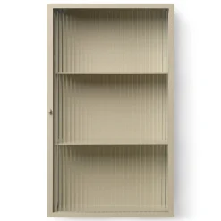 Rangement Mural Haze Metal Verre Beige / L 35 X H 60 Cm - Verre Cannele - Ferm Living
