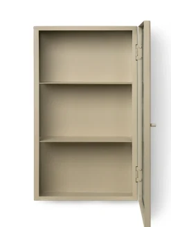 Rangement Mural Haze Metal Verre Beige / L 35 X H 60 Cm - Verre Cannele - Ferm Living