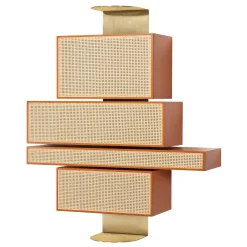 Rangement Nyny Unit Fibre Vegetale Bois Orange Beige / L 165 X H 200 Cm - Cannage - Wiener Gtv Design