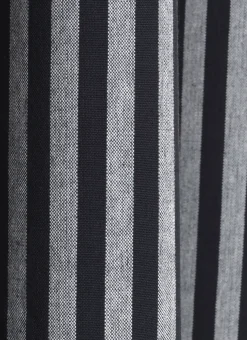 Rideau De Douche Chambray Striped Tissu Gris Noir / 160 X H 205 Cm - Coton Enduit - Ferm Living