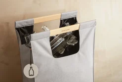 Sac De Tri De Dechets  Tissu Gris / 28 L -  Nylon & Bois - Eva Solo