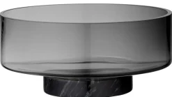 Saladier Volvi Verre Pierre Gris Noir / Verre & Marbre - O 25 Cm - Aytm