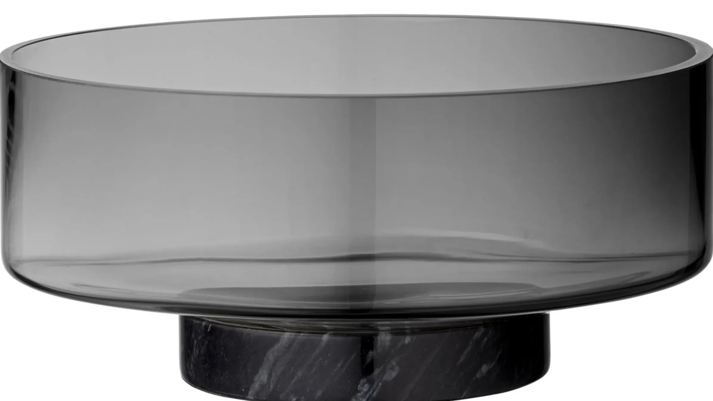 Saladier Volvi Verre Pierre Gris Noir / Verre & Marbre - O 25 Cm - Aytm