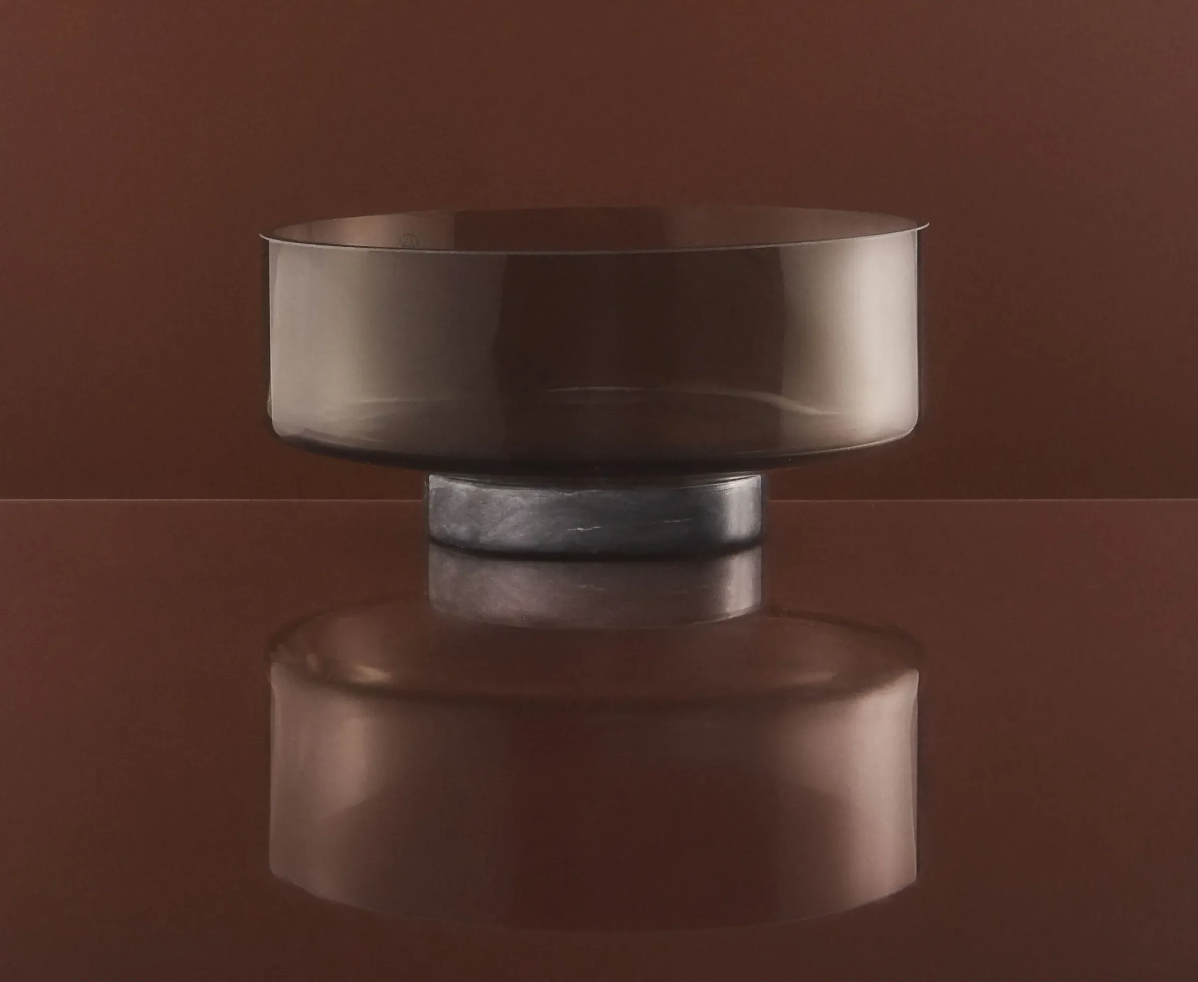 Saladier Volvi Verre Pierre Gris Noir / Verre & Marbre - O 25 Cm - Aytm