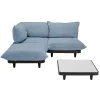 Salon De Jardin Paletti Set Tissu Bleu / Table Basse 90 X 90 Cm + Canape L 180 Cm (Accoudoir Gauche) - Fatboy
