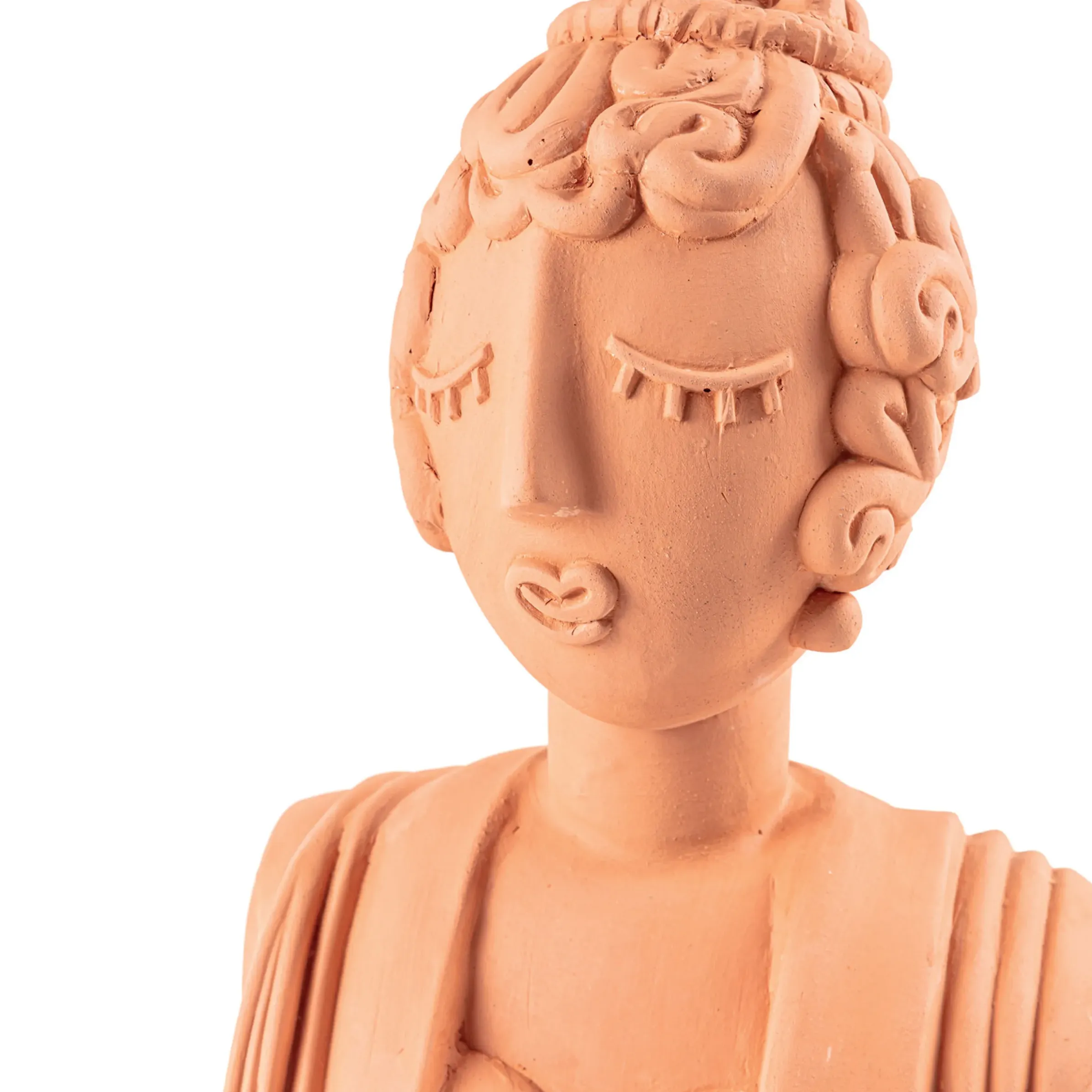 Sculpture Magna Graecia Ceramique Orange Marron / Bust - H 45 Cm / Terre Cuite - Seletti