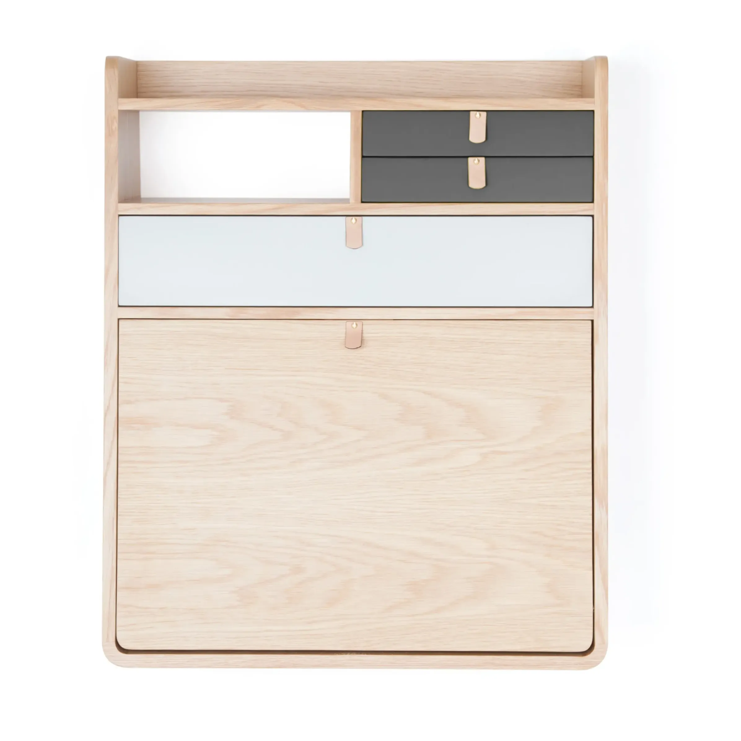 Secretaire Mural Gaston Bois Gris / L 60 X H 72 Cm - Harto