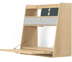 Secretaire Mural Gaston Gris Bois Naturel / L 80 X H 72 Cm - Chene - Harto