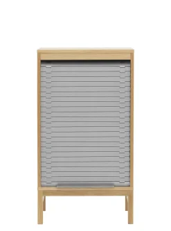 Semainier Jalousi Bas Plastique Gris Bois Naturel / H 101 Cm - Rideau Plastique - Normann Copenhagen