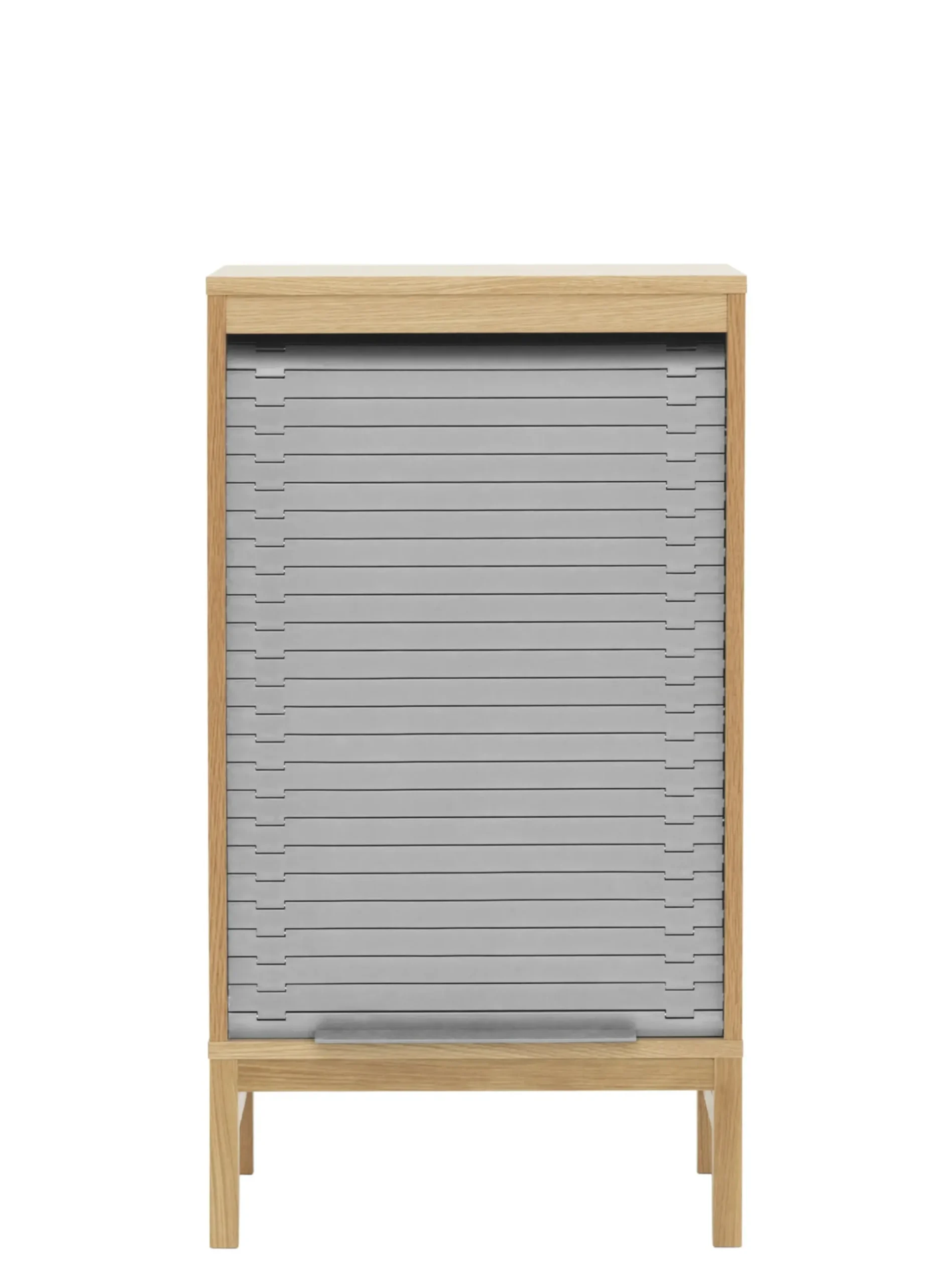 Semainier Jalousi Bas Plastique Gris Bois Naturel / H 101 Cm - Rideau Plastique - Normann Copenhagen