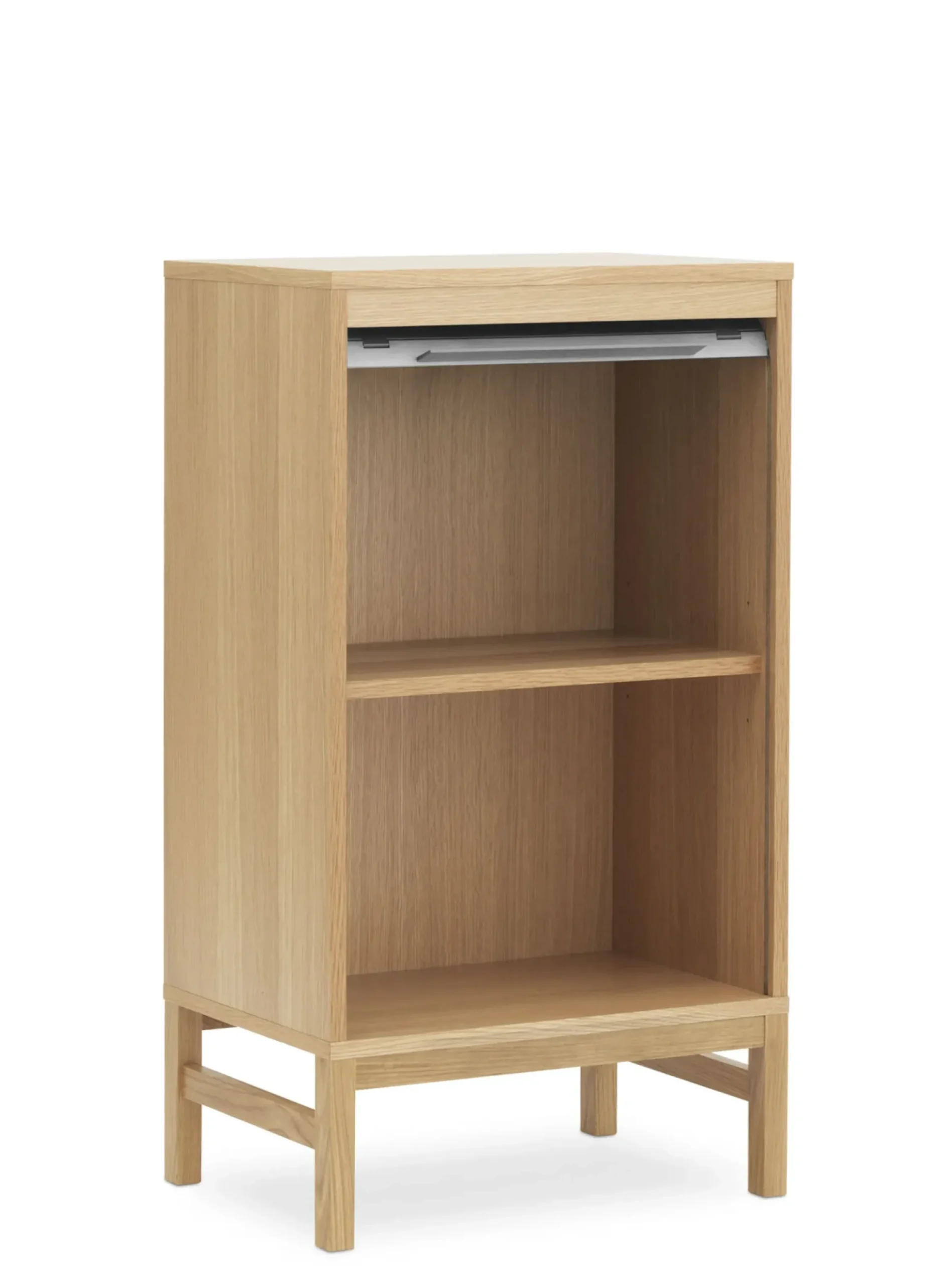Semainier Jalousi Bas Plastique Gris Bois Naturel / H 101 Cm - Rideau Plastique - Normann Copenhagen