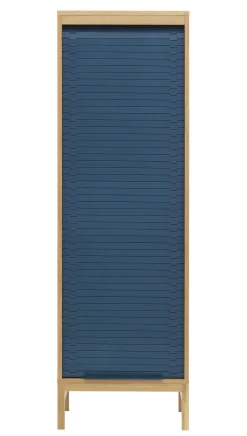Semainier Jalousi Haut Plastique Bleu Bois Naturel / H 180 Cm - Rideau Plastique - Normann Copenhagen