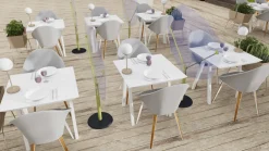 Separateur De Table Autoportant Abelio Plastique Gris / Sur Pied - Plexiglass / H 150 X L140 Cm - Fermob