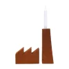 Serre-Livre Fabrique Ceramique Rouge Marron / Bougeoir - Brique Moulee Main Sculptee - Aequo Design