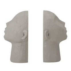 Serre-Livres Baldur Plastique Blanc Gris / Set De 2 - Polyresine - Bloomingville