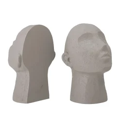 Serre-Livres Baldur Plastique Blanc Gris / Set De 2 - Polyresine - Bloomingville