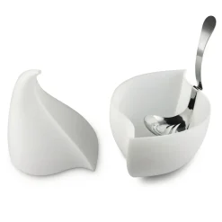 Service A Mozzarella Nunziatella Plastique Blanc / Recipient Fraicheur + Louche Percee - Alessi