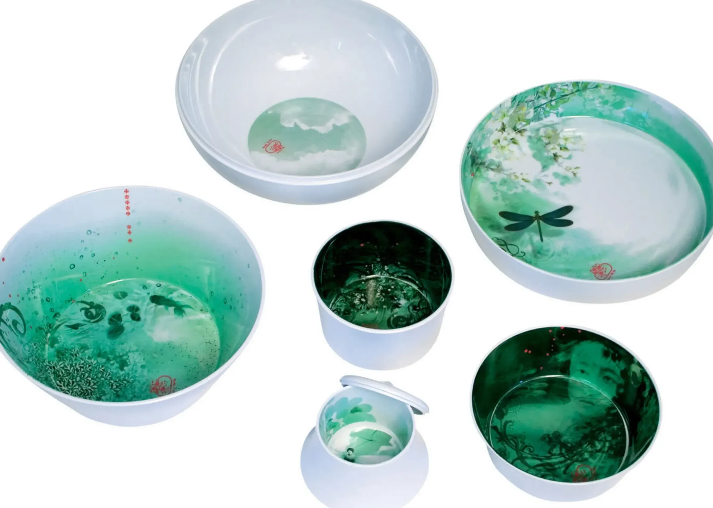 Service De Table Ming Plastique Blanc /6 Pieces Empilables - Ibride