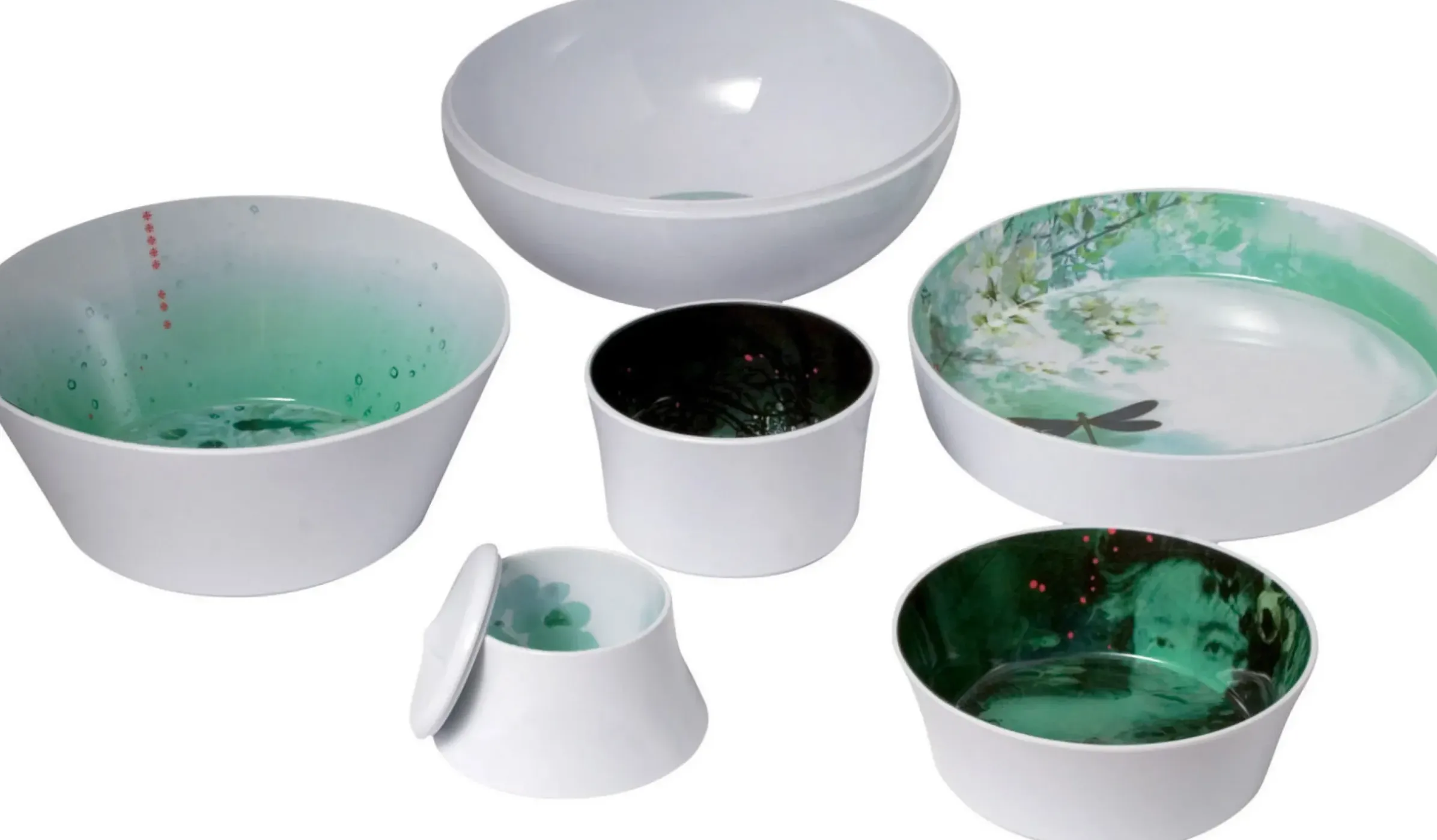 Service De Table Ming Plastique Blanc /6 Pieces Empilables - Ibride