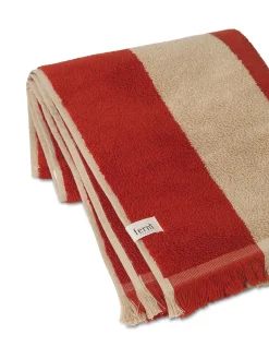 Serviette De Bain Alee Tissu Rouge Marron / 70 X 140 Cm - Ferm Living